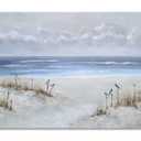 Yihui Arts Beach Canvas Wall Art with Textured Beautiful Ocean Paintings Modern Abstract Coastal Artwork with Bird Picturs for Living Room Bedroom Kitchen Decor