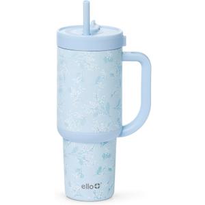 Ello Oasis 30 oz Tumbler with Handle & Retracting Straw | Reusable Insulated Stainless Steel Cup 100% Leakproof, Gifts for Teens Women Men | Keeps cold for 24 Hours, Cup Holder Friendly, Sweet Alyssum