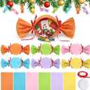 Acellegic 91 Pcs 20" Large Christmas Candy Ornaments Giant Christmas Candy Cane Hanging Ornaments with Ribbon Xmas Home Gift Tree New Year Party Supplies(Macaron Style)