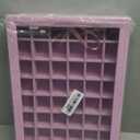 Velvet Jewelry Tray 48 Grid Jewelry Display Tray Organizer Box with Transparent Lid Rings Earrings Necklaces Pendants Display Box Suitable for Women and Girls (Pink)