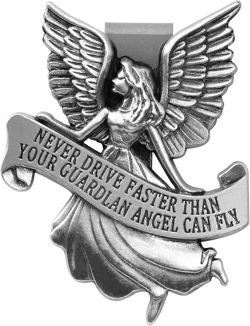 Guardian Angel Car Visor Clip, St. Christopher Medal for Car, Car Accessories Safety Gifts for New Drivers Teens Boys Parent Family Friends, New Car Gifts (Guardian Angle-1)