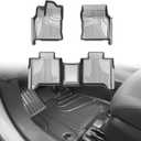 Carbon Fiber Pattern Floor Mats for Toyota Tundra 2022-2025 2026 CrewMax (Include Hybrid) All Weather Protection Floor Liners 1st & 2nd Full Set Car Mats, Silver