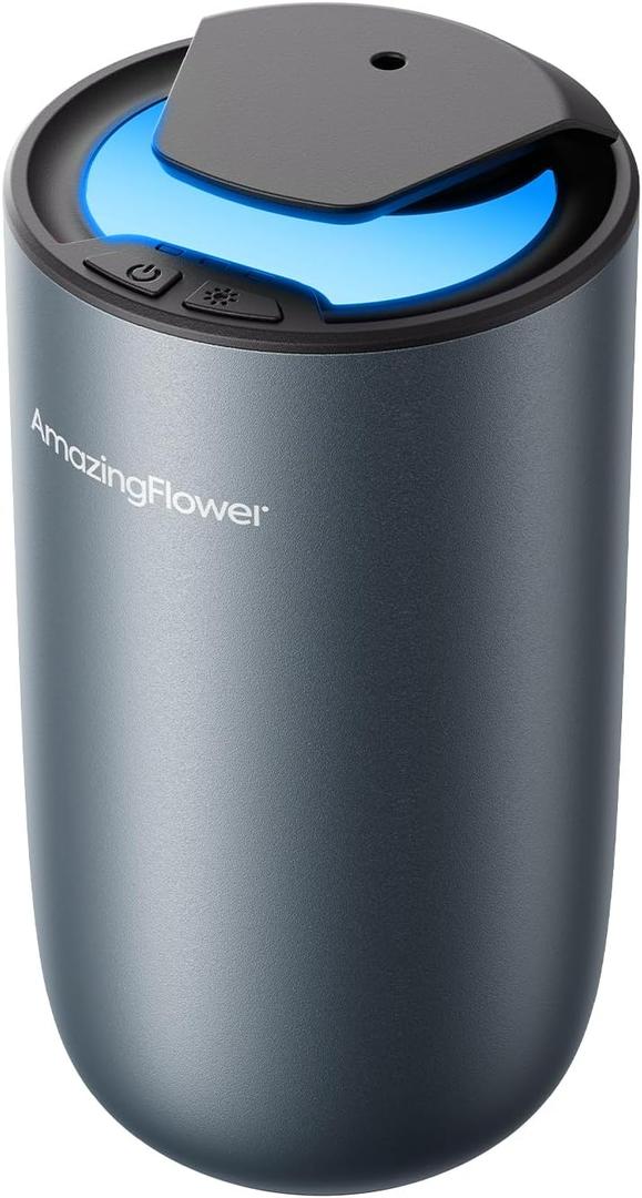 Waterless Diffuser for Essential Oil, Smart Car Air Freshener Diffuser with 3 Mist Grades & 3 LED Light Colors, Auto On/ Off, Rechargeable Scent Air Machine