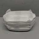 LEETOYI Ceramic Small Baking Dish 7.5-Inch Set of 4, Rectangular Bakeware with Double Handle, Baking Pans for Cooking and Cake Dinner (White)