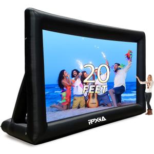 Inflatable Movie Screen Outdoor Projector Screen for Outside 20ft, Blow Up Screens Front and Rear Projection with Air Blower, Best for Movie Nights Backyard Home Theater Pool Party