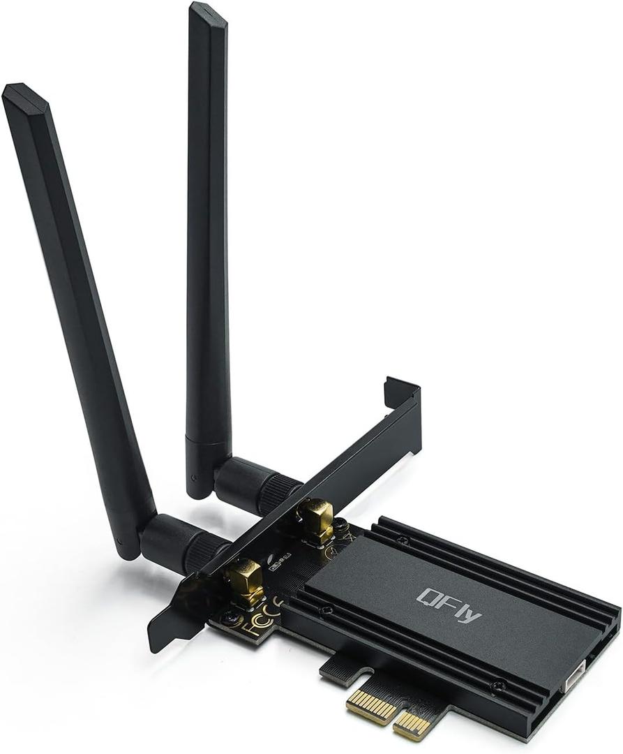 PCIe WiFi 6E Card, AX210 Network Card Adapter for PC Gaming, Bluetooth 5.3, Tri-Band (802.11ax) 5400Mbps 6GHz Wireless LAN Cards with MU-MIMO, OFDMA, Support Windows 10/11 (64-bit)