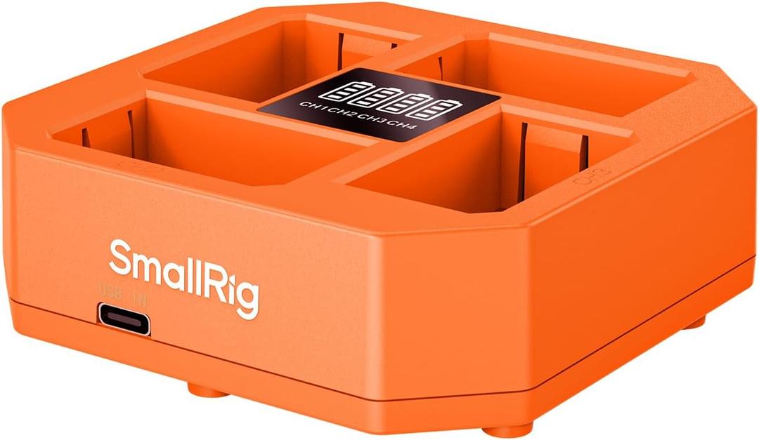 SmallRig NP-FZ100 4-Slot Charger for Sony Battery, PD 60W Fast Charge Battery Charger with LED Status, for K&F NP-FZ100 Battery, Safe for Sony A7V A7III A7IV A7SIII A6600 A6700 FX3 FX30 ZV-E1 ZV-E10II