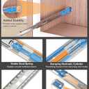 20 Inch Side Mount Soft Close Drawer Slides, 5 Pairs Heavy-Duty Full Extension, Metal Ball Bearing Smooth Quiet Slow Self Closing Dresser Glides Runners with Mounting Brackets, 100LB Capacity