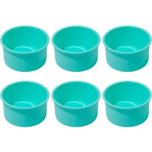 Silicone Mini Round Cake Molds, 4 Inch, Green, Set of 6