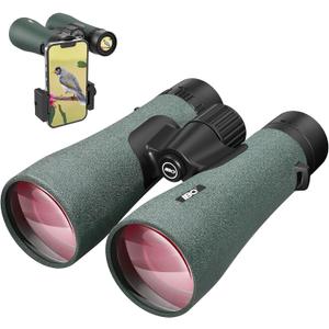 12x50 UHD Binoculars for Adults High Powered with Upgraded Phone Adapter - Large View, Lightweight, IPX7 Waterproof, BAK4 Prism - Binoculars for Hunting Bird Watching Cruise (Green)