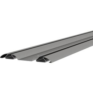 Bypass Mirror Closet Door Bottom Track, 48" Length, 2-11/16" Width, Gray Metal, Roll Formed Steel Sliding Door Guide Rail, Fit Convex Roller Assemblies