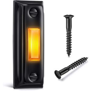 Dreyoo Metal Doorbell Push Button, Heavy Duty Metal Door Bell Wired Button LED Lighted Wall Mounted Doorbell Push Buttons for Home, Universal Garage Door Opener Switch Property in Copyright(Black)