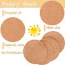 shells 120 Pcs Cork Coaster for Drinks 3.5 Inch Round Edge Coasters Bulk Absorbent Heat Resistant Coasters Blank Reusable Tea or Coffee Cork Coaster for Glass Cup Mug Office Home Table Decor, Wood