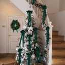 12 Pcs Green Velvet Christmas Bow 10 x 24inch Extra Large Christmas Bow with Extra Long Tail Neutral Holiday Decor Velvet Ribbon Bows for Xmas Garland Fireplace Stairs Mirror Door