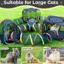 CypherX Outdoor Rainbow Cat Enclosure, 7-in-1 Portable Pop Up Cat Tents and Tunnels for Outside, Outdoor Catio Mesh Pet Playpen House, Large Playground for Large Cats and Other Animals