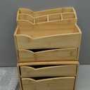 Yopay 2 Pack Bamboo Desk Organizer, Stackable Desktop Organizers with 3 Drawers, Bamboo Office Tabletop, Countertop Organization for Stationery, Makeup Vanity, Fully Assembled