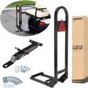 10L0L Universal Golf Cart Rear Seat Safety Grab Bar and Trailer Hook Hitch with Receiver for Yamaha EZGO Club Car, Heavy Duty Material Hand Rail Add Safety to Your Rear Passengers - Black