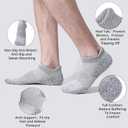 Cotton Cushioned Low Cut Running Socks for Men & Women, Ankle Socks Light Grey 6 Pairs Arch Support Breathable (Light Grey, M(6.5-9)