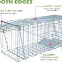 Live Animal Trap Cage with Cover, Cat Trap for Stray Cats 32 Inch Heavy Duty Folding Skunk Traps with Real Door for Raccoons, Opossums, Groundhogs, Skunks, Feral Cats, Squirrels-(32 x 10 x 12 inches)
