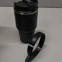 ALOUFEA 20 oz Insulated Coffee Mug Tumbler with Handle, Stainless Steel Travel Mug Tumbler with Lid and Straw, Double Wall Vacuum Leak Proof Ice Coffee Thermal Cup, Black