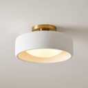 Modern Ceramic Flush Mount Ceiling Light, White, 14"W x 14"L x 6.8"H