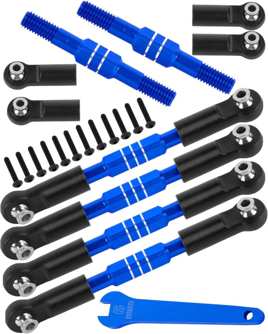 RC Turnbuckles Camber Links Upgrades Part for 1/10 Big Rock V3 3S BLX / 1/8 Typhon 3S BLX/Mega 550,Aluminum Turnbuckles Camber Links Hops Up,Navy Blue (not for Big Rock V1/V2)
