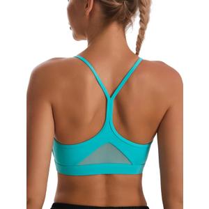 RUNNING GIRL Y-Back Sports Bras for Women, Medium Impact Wirefree Padded Bra Workout Crop Top Longline Sports Bra Push up (Bright Green), M