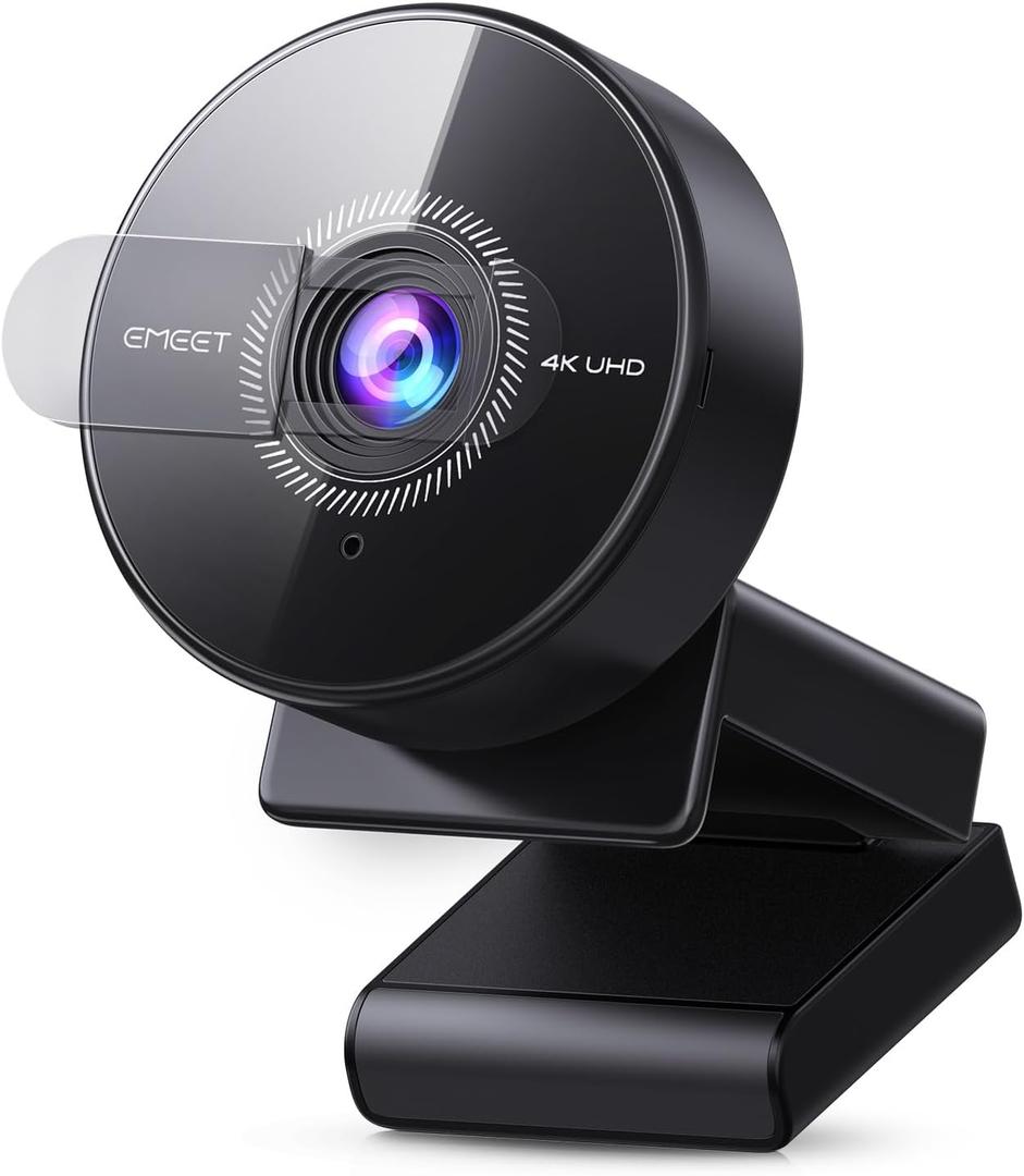 EMEET C950 4K Webcam for PC - PDAF Autofocus, USB Webcam with Microphone & Physical Privacy Cover, 1080P@60FPS, USB 2.0 Plug&Play, No Tripod Hole, Web Cam w/ 70View for Meeting/Online Classes/Zoom