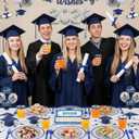 Goodluck 350 Piece Dark Blue Plastic Dinnerware Set for Party, Clear Disposable Plates for 50 Guests, Includes 100Plates, 50 Pre Rolled Napkins with Cutlery Set, 50 Cups, for Graduation, Birthday