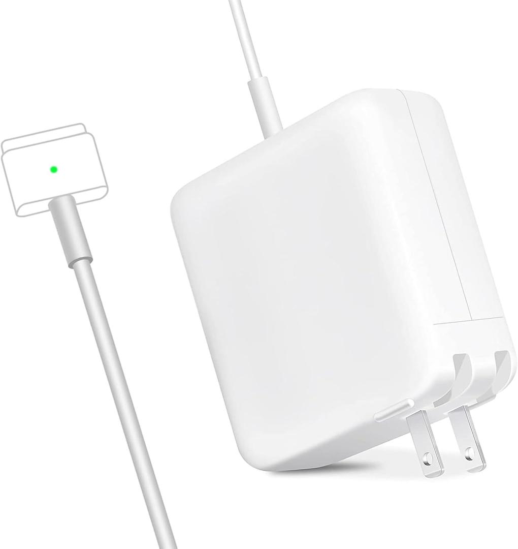 85W Mac Book Pro Charger,Charger Adapter with Fast Charging,Replacement AC 2T-Tip Connector Power Adapter,Laptop Charger Compatible with MacBook pro & Air 13 inch-15 inch Retina After Mid 2012 (White)