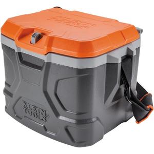 Klein Tools 55600 Work Cooler, 17-Quart Lunch Box Holds 18 Cans, Keeps Cool 30 Hours, Seats 300 Lb, Tradesman Pro Tough Box