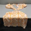 Summer Dresses for Women 2025 Vacation,Sexy Bodycon Cut Out Short Puff Sleeve Tie Back Dress for Women (XL, Orange)