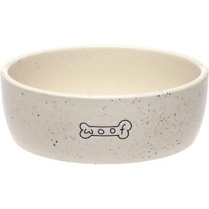 Pearhead Woof Ceramic Dog Bowl, Gifts for Pet Owners, Holds 3 Cups, Dog Gift, Medium Water and Food Dish, Microwave and Dishwasher Safe