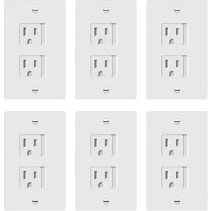 ENERLITES Child Proof Outlet Cover, Self-Closing, Fits Both Duplex and Decorator Outlet, Safety Design, Tamper-Resistant Socket Plug for Receptacle, Size 4.68" x 2.93", 8800-TR, White 6 Pack