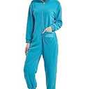 HvnTjvn Cookie Monster Onesie Adult,Animal One Piece Costume Zip Up Unisex Pajamas Sleepwear Homewear for Halloween Christmas Women Men Blue S
