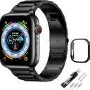 Compatible Apple Watch Bands with Case, Metal iWatch Band with Case for Apple Watch replacement band strap for men women Ultra 49mm Series 10 46mm 42mm