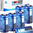 HW CR123A 3V Lithium Battery, [6-Pack] 1700mAh High Capacity 123 Batteries, 3 Volt CR17345 for Fire Alarm/Range Finder/Smoke Alarm/Smoke Detector/Flashlight, Etc (Non-Rechargeable)