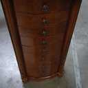 Hives and Honey Florence Jewelry Armoire  Jewelry Storage Organizer with 8 Felt-Lined Drawers, Vanity Mirror, Ring Rolls, Tangle-Free Necklace Hooks, Locking Lid (Walnut)