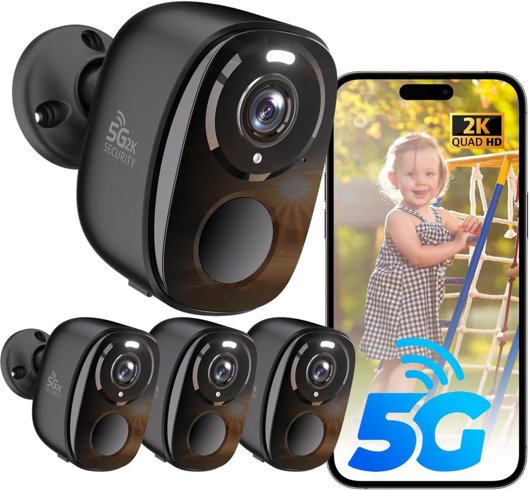 ELECCTV 5G/2.4G WiFi Security Cameras Wireless Outdoor, 2K 5G Security Camera with AI Motion Detection, Color Night Vision, Siren, IP65, 2-Way-Audio, Support Alexa&Google Assistant, Cloud/SD (4)