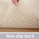 Non Slip Bath Mats for Bathroom Soft Absorbent Boho Bathroom Rugs with Tassels Waffle Bath Mat Machine Washable Ivory White, 1'6" x 3'