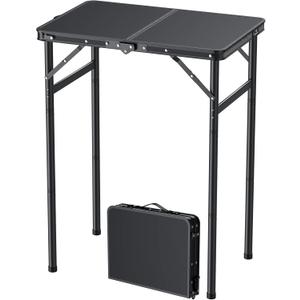 FUNYKICH 2ft Aluminum Folding Camping Table, 3 Height Adjustable Max 29.4", Tabletop size: L23.6"xW15.7"