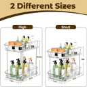 incostar 2 Tier Pull-Out Storage Organizer for Bathroom and Kitchen, Under Sink Organizer with Dividers, Ideal for Organizing Cupboard,Bathroom Vanities,Cabinet, Slide-Out Clear Storage, 4 Pack