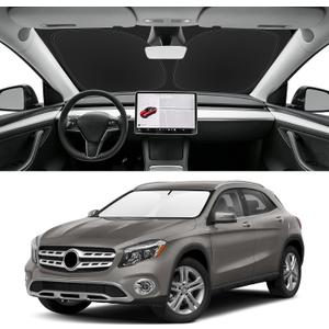 Custom Fit Windshield Sun Shade for Mercedes-Benz GLA 2015-2020, Blocks UV & Heat, Front Window Sunshade, Easy Fold & Store