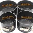 4 pcs Springform Pan Set, 4 5 6 7 inches Round Cake Tin with Removable Bottom, Nonstick Leakproof Carbon Steel Cheese Cake Pans Mold for Baking(COLOR:Black)