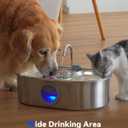 3.4Gal Dog Water Fountain for Large Dogs, 13L Stainless Steel Large Pet Fountain with Deeper & Wider Drinking Area, Automatic Dog Water Bowl Dispenser with Water Window(with 7 Filters) (Silver)