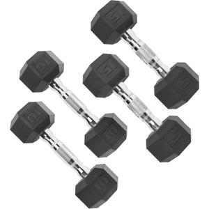 CAP Barbell 50lb Set of Coated Hex Dumbbells, 10lbx2 and 15lbx2