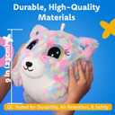 GWUNNIES Plush Bouncy Ball for Kids  9-inch Inflatable Sensory Toddler Toy with Animal Cover & Air Pump  Indoor & Outdoor Play for Ages 3+, Ideal Gift for Boys & Girls, Princess Twinkle Hugpal