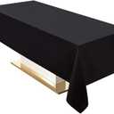 Surmente Black Tablecloth 60 x 120-inch Rectangular Polyester Table Cloth for Weddings, Banquets, or Restaurants