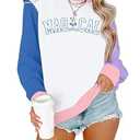 ASTANFY Magic Kingdom Sweatshirt Women Magical Castle Embroidered long Sleeve Shirt Cute Family Vacation Pullover Tops Purple L