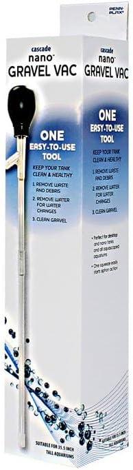 Penn-Plax Nano Gravel-Vac Aquarium Gravel Vacuum Cleaner  Safe for Freshwater and Saltwater Fish Tanks